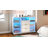 Modern Sideboard Buffet With Led-Lit Glass Display Cabinets & Fluted Drawers-1494851632