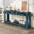 63 Inch Console Table/Sofa Table With Storage Drawers And Bottom Shelf For Entryway And Hallway