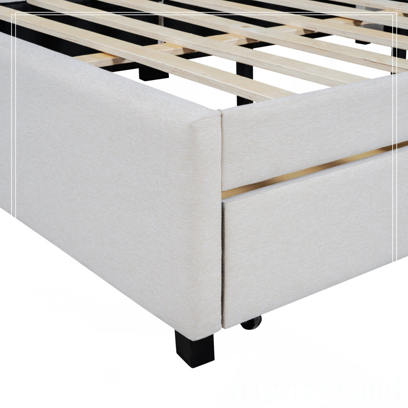 Full Size Upholstered Daybed, Beige