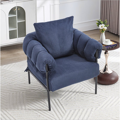 Chaise décorative moderne, chaise d'appoint de salon avec pieds en métal doré, sans roulettes, convient au vestiaire, à la salle de réception, au bureau, au canapé rembourré de molleton en métal 1 pièce