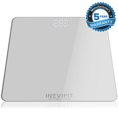 INEVIFIT Premium Digital Bathroom Scale for Body Weight, Highly Accurate | Measures up to 400 lbs Capacity, Large Bright LED, Batteries Included, Auto Step On & Off, Home Use