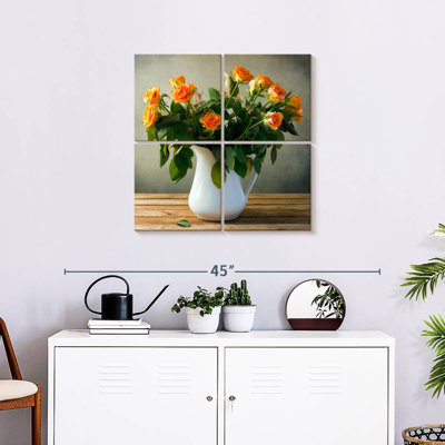 Jar Of Orange Roses