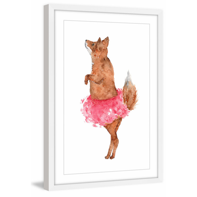 «Ballerina Fox» par Thimble Sparrow, reproduction encadrée, H 45 po x l 30 po x P 1,5 po