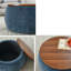 Repose-pieds rond avec rangement amovible de 25 po de largeur, repose-pieds et table basse, bleu foncé-1549267465