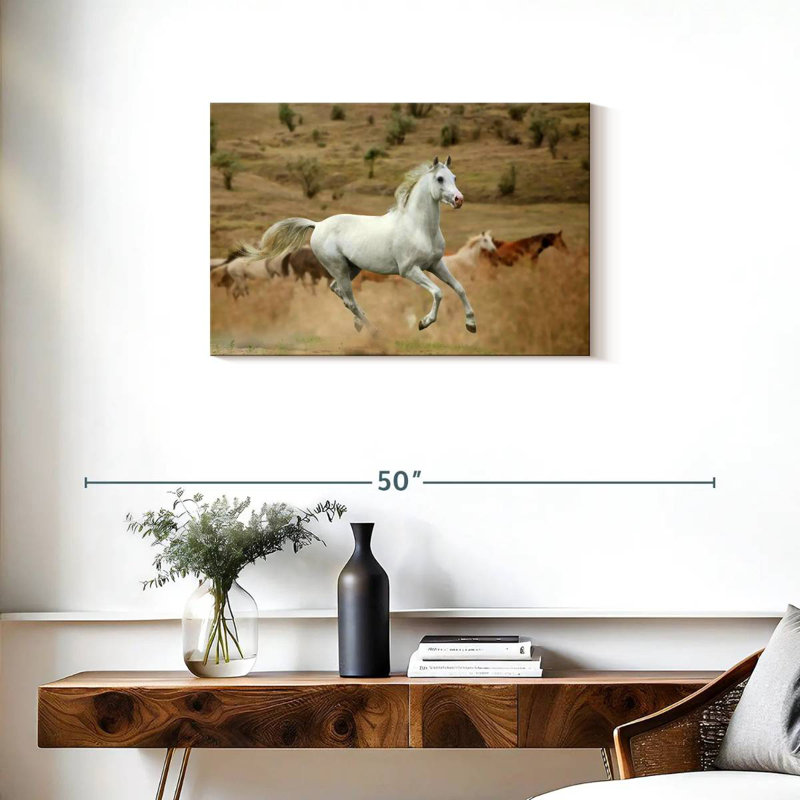 Brampt Prized White Stallion, 20'' H x 30'' W