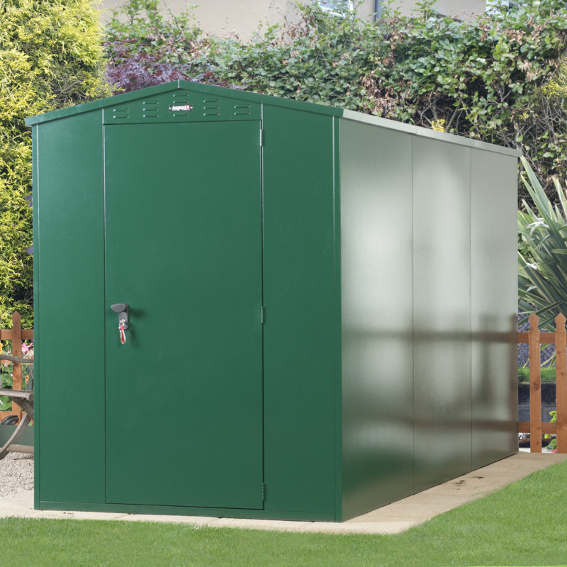 Flexistore 5 ft. W x 11 ft. D Metal Apex Garden Shed, Grey