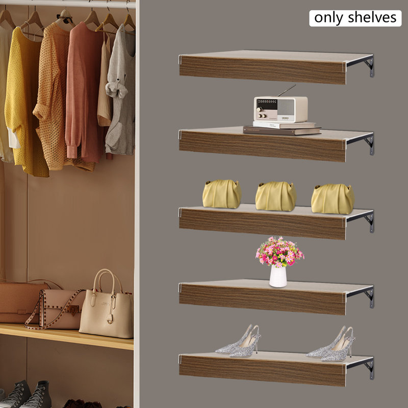 5 Pcs Foamed PVC Wire Rack Covers Wall-Mounted Pantry Shelves Covers For Bathroom Kitchen Shelving, Brown