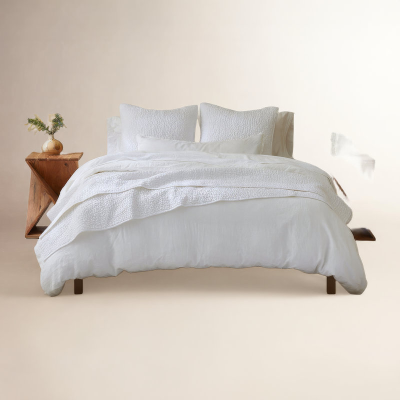 Pebbled Quilt, King Quilt, Alpine White