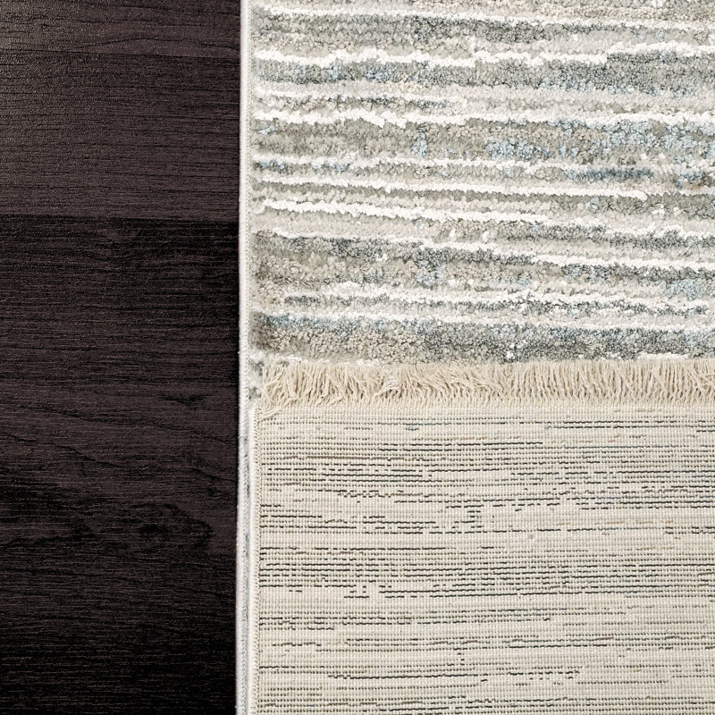 Striped Indoor Rug, Rectangle 4' x 5'5"