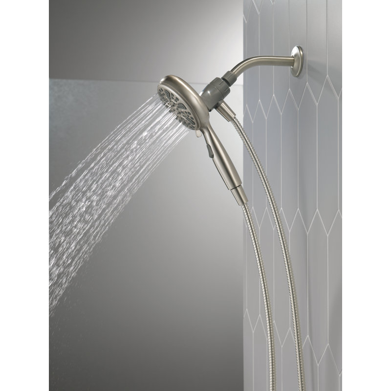 SureDock Magnetic Hand Held Shower Head, 5-Spray Detachable Round Shower Head 1.75 GPM, Satin Nickel