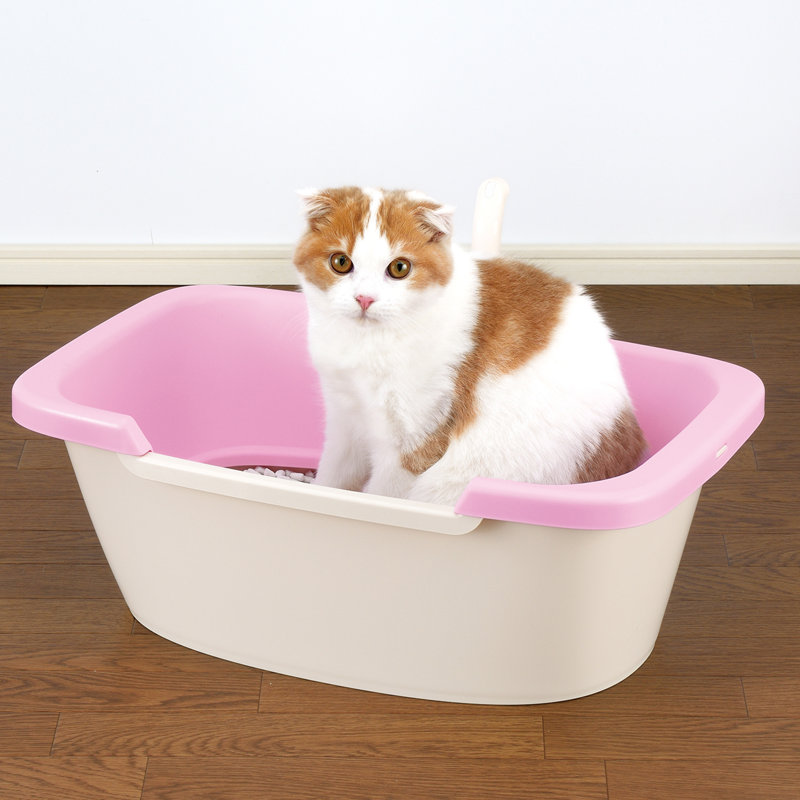 PAW TRAX Adjustable 2-Level Litter Box, Pink