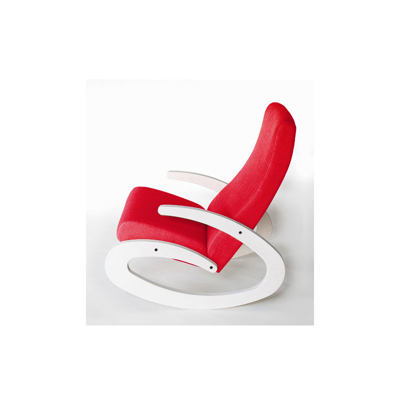 Adora Wood Rocking Chair, Red, White