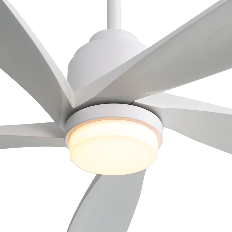 Ventilateur de plafond 52 po avec lumières DEL Damecia, Blanc