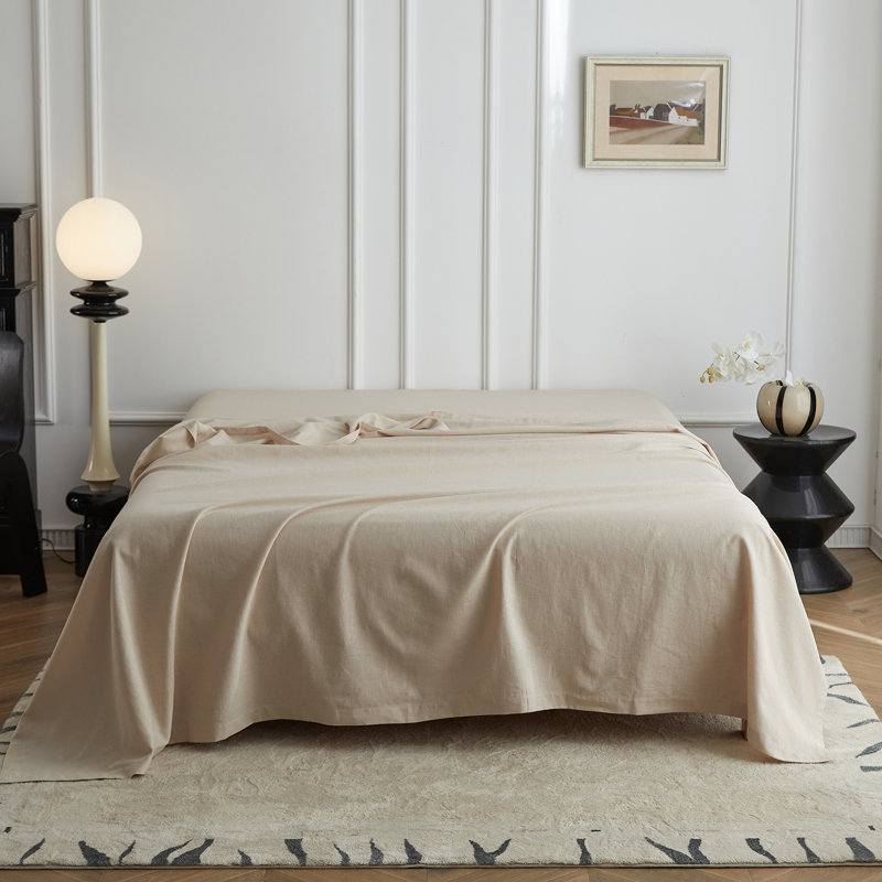 Linen Cotton Fitted Sheet,  Line , King Fitted Sheet