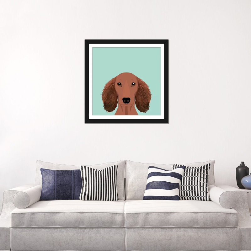 « Teckel II » par pet friendly-impression giclée sur toile tendue avec châssis, H 24 po x l 24 po x P 1 po, Blanc