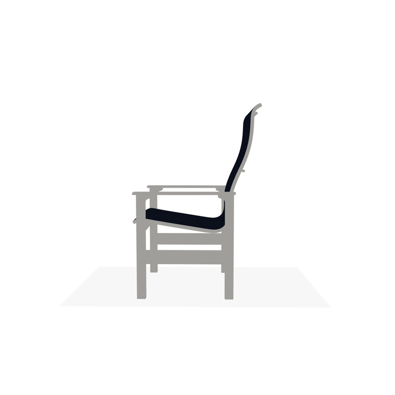 Leeward Sling Marine Grade Polymer Arm Chair, Navy 13D Sunbrella®, Snow