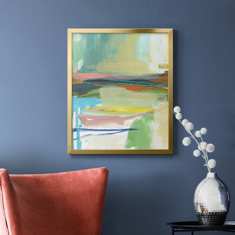 Toile encadrée de qualité supérieure Radiant Horizon III - prête à être accrochée, H 20 po x l 16 po, Or