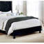 Élégant lit 1 pièce noir entièrement rembourré avec structure capitonnée pour chambre à coucher-301513480-301513483