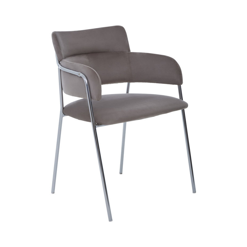 Elsberry 46cm H Velvet Upholstered Armchair, Silver, Mink
