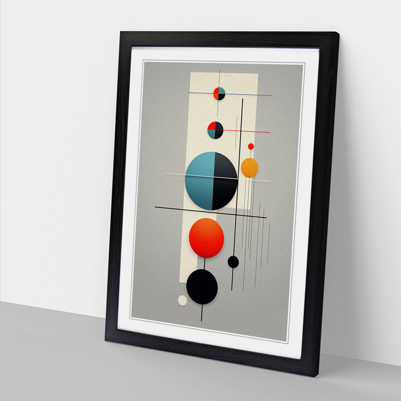 Bauhaus Minimalism Art - Framed Print, Black Framed, 34cm H x 25cm W