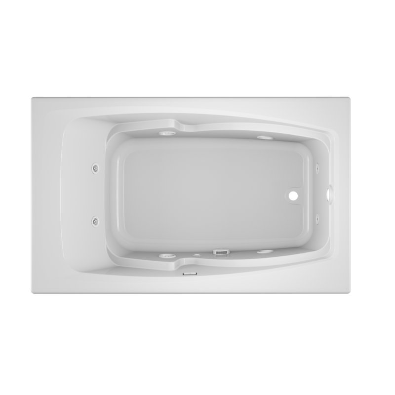 Baignoire tourbillon encastrée 60 po x 36 po Cetra®, Blanc, Droite
