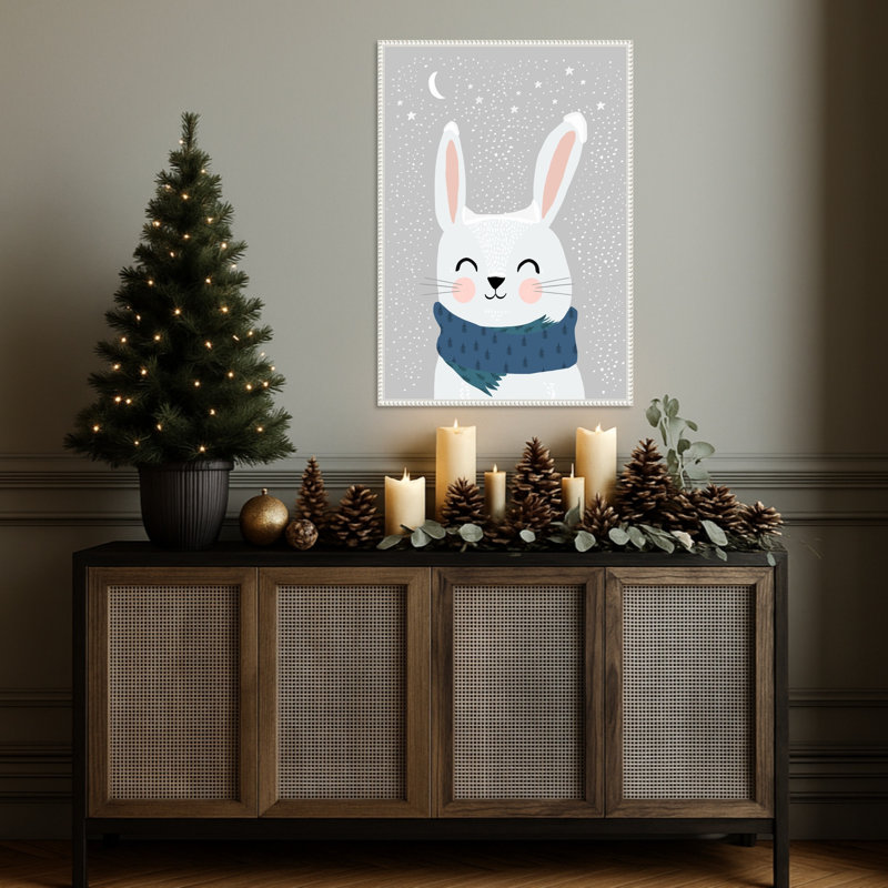 «Snow Bunny» par Treechild, reproduction d'art sur toile encadrée