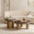 35.5" Modern Black Wood Round Coffee Table Natural 3-Legs Pedestal For Living Room&Bedroom-91755932