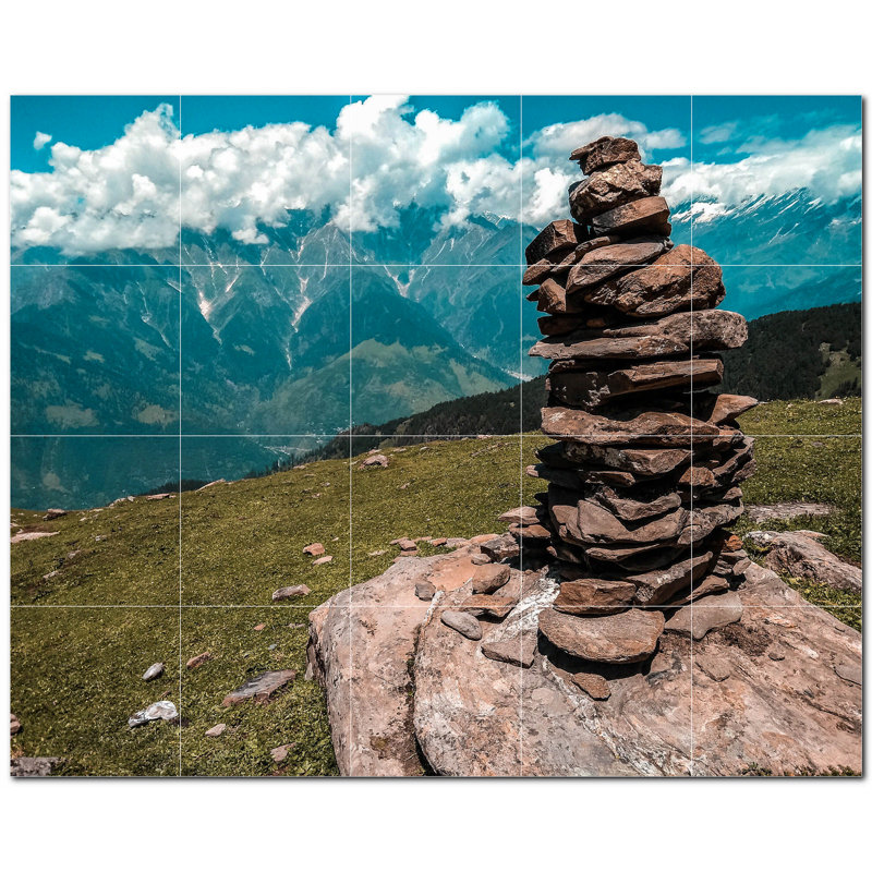 Murale décorative en céramique 12 po x 12 po Rocks Photo