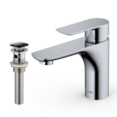Karran Kayes Single Handle Single Hole Bathroom Faucet With Matching Pop-up Drain