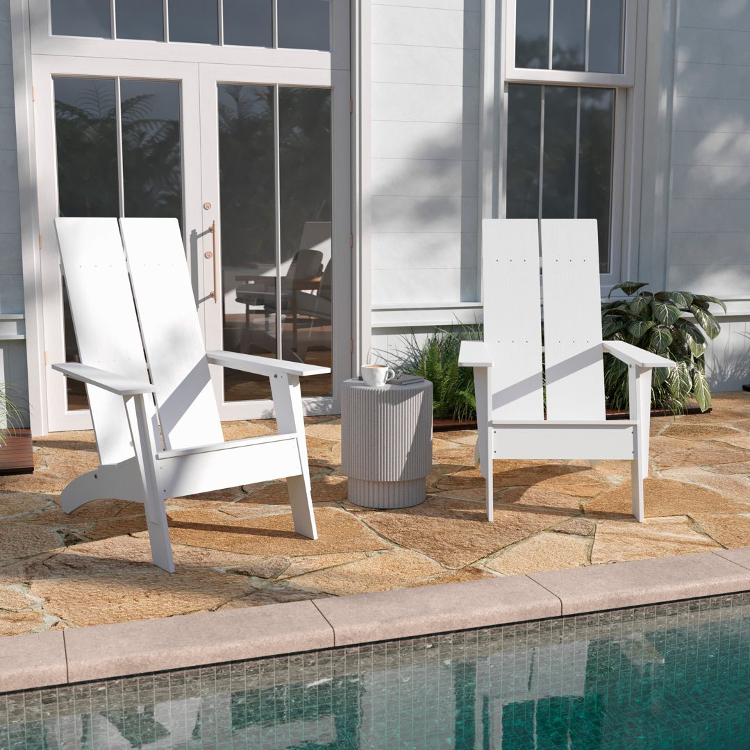 Indoor/Outdoor Modern Dual Slat Back Adirondack Style Chairs (Set of 2) Taylor & Logan 