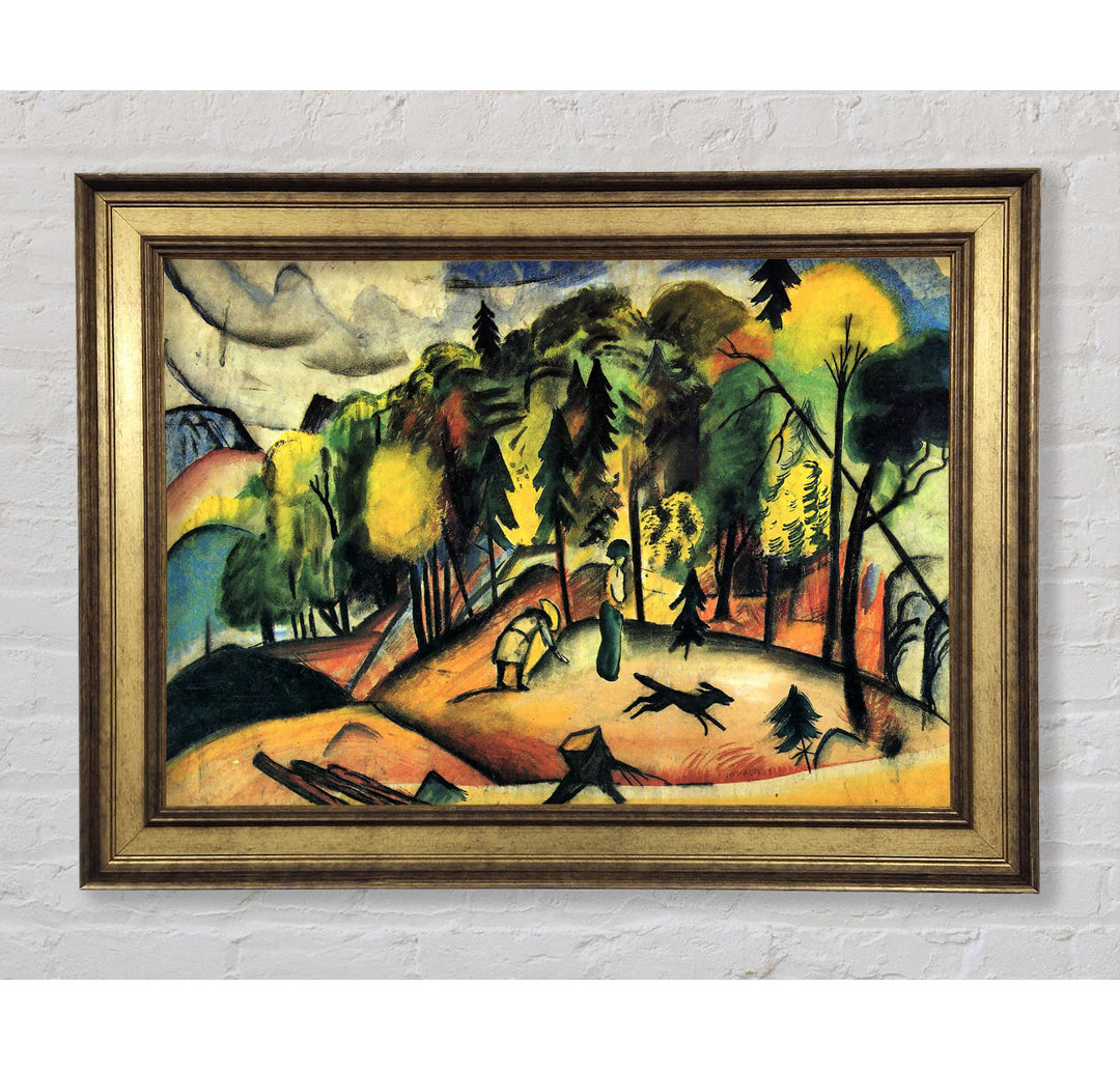 August Macke Waldspaziergang - Einzelner Bilderrahmen Kunstdrucke