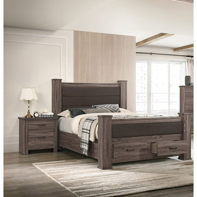 Grand lit moderne de style moderne avec tête de lit tapissier 1 pièce