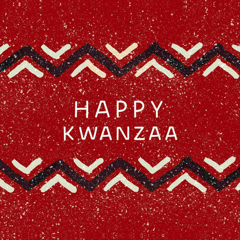 Happy Kwanzaa, art textuel sur toile tendue, H 12 po x l 12 po x P 1,25 po