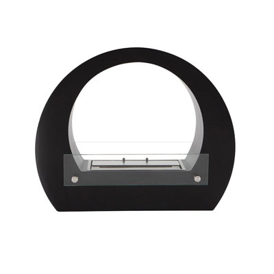 Noelia - Round Bio Fireplace - Black