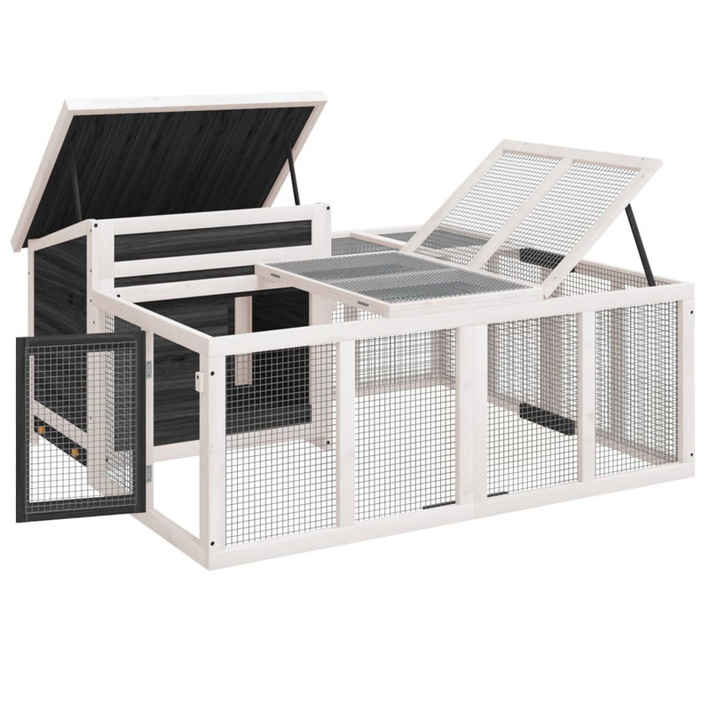 Yemina Small Animal Hutch, Grey/White/Green