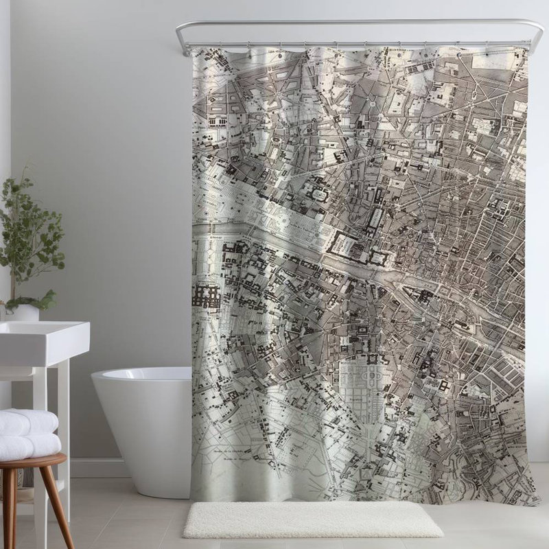 Shower Curtain TV1 – Polyester Shower Curtain, Dye Sublimation Print, 71" W × 74" L