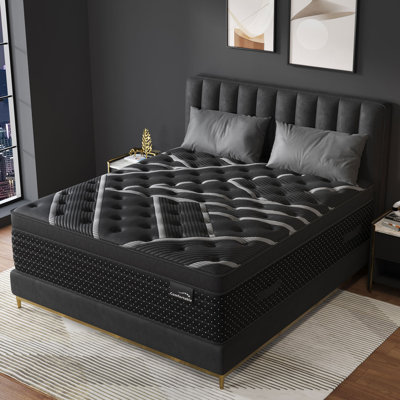 14'' Medium-Firm Euro Top Hybrid Mattress with Cooling Memory Foam and Pocket Springs