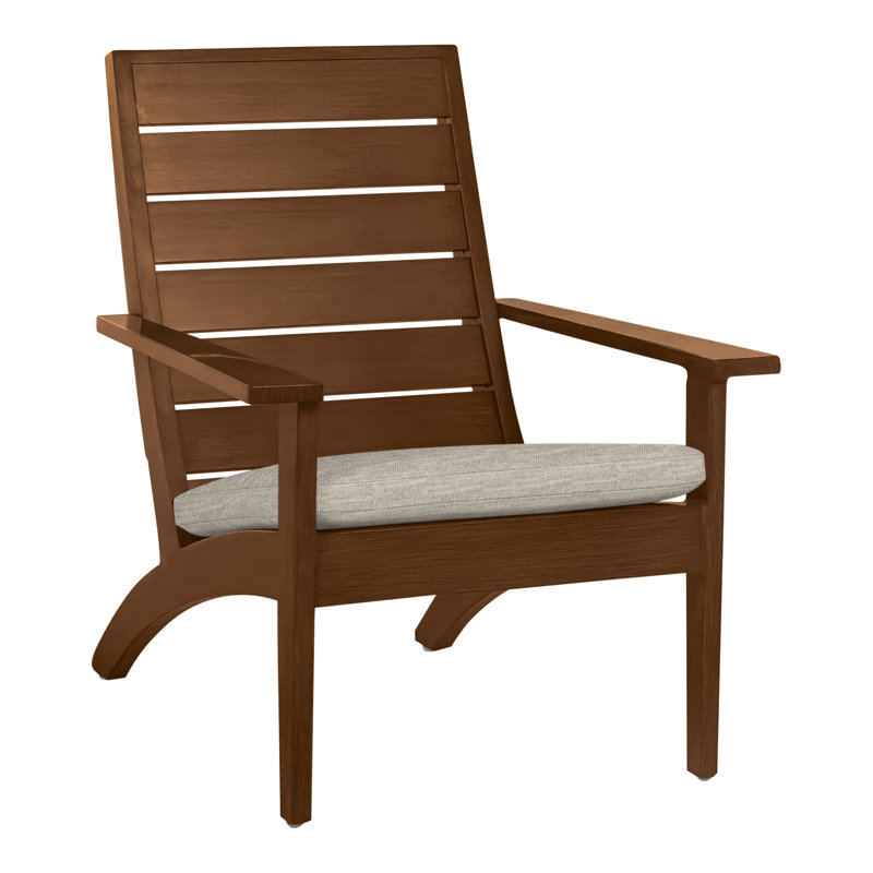 Kennebunkport Aluminum Adirondack Chair - Oak, Oak, Dove Sunbrella® Linen, No Welt