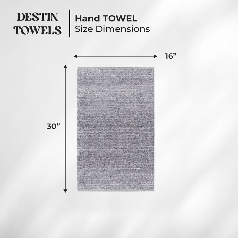 Essuie-mains nervurés en mélange de coton Destin, Platine