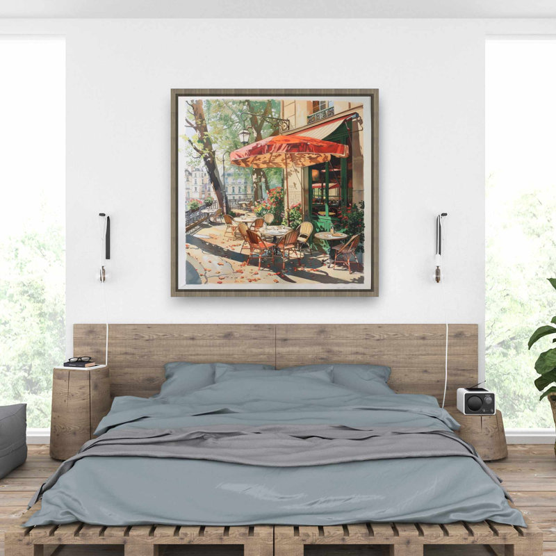 Parasol - Toile encadrée rouge | Art mural élégant