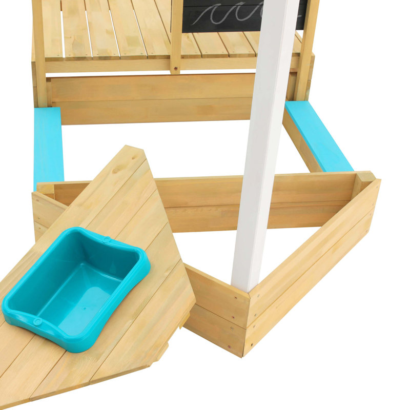 TP Toys 36'' x 46'' Solid Wood Novelty Sandbox with Cover