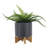 8" Planter W/ Wood Stand, Matte Gray-1307657787