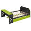 Lit de jour en bois pleine grandeur avec lit gigogne simple, bureau et USB, vert