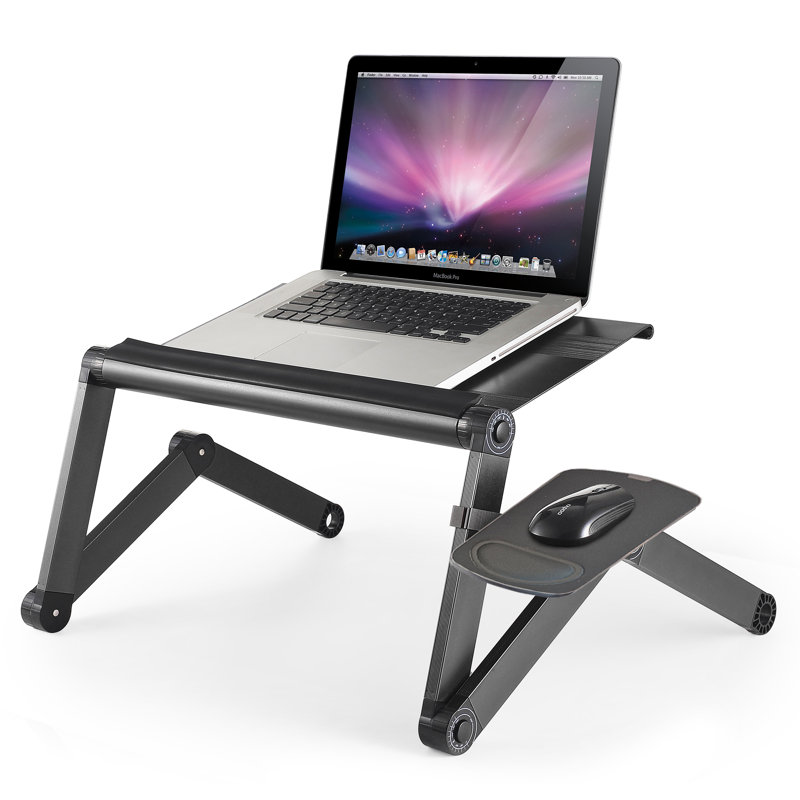 Uncaged Ergonomics WorkEZ Cool Laptop Stand and Lap Desk - Adjustable Laptop Table with Cooling Fans - Black, Black