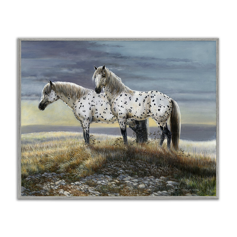 Duo de chevaux tachetés, estampe numérique, design par Carolyn Mock, Estampe numérique Farmhouse, H 24 po x l 30 po
