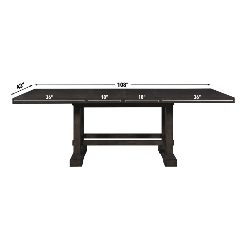 Ensemble de salle à manger à hauteur de comptoir Osbourne, 7 pièces : table, 6 chaises, Cèdre sombre