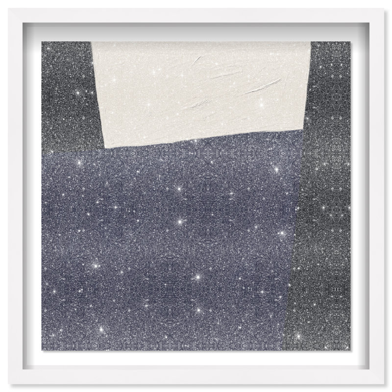 In Blue II Shadowbox Abstract Print by Oliver Gal, Black Frame, 12 x 12, 31.5"H x 31.5"W, White Shadowbox