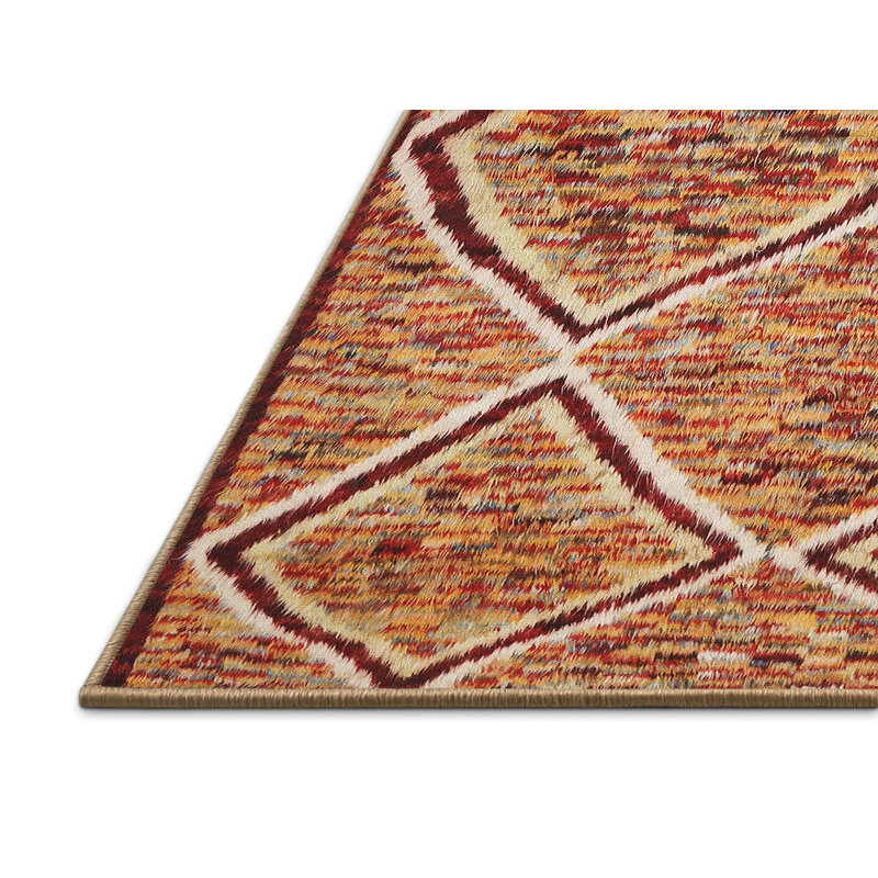 Tapis de zone rouge/brun contemporain, Rectangle 4 pi x 6 pi