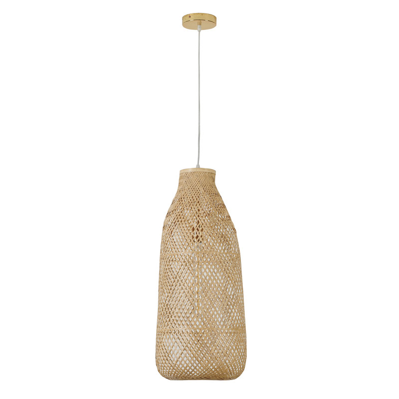 Luminaire suspendu en bois de bambou 1 lumière Chiquita