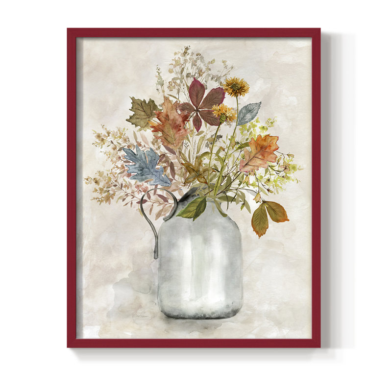 Autumn Bouquet I, reproduction encadrée - bois massif, H 21 po x l 17 po, Rouge